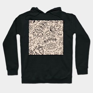 Folk art botanical pattern Hoodie